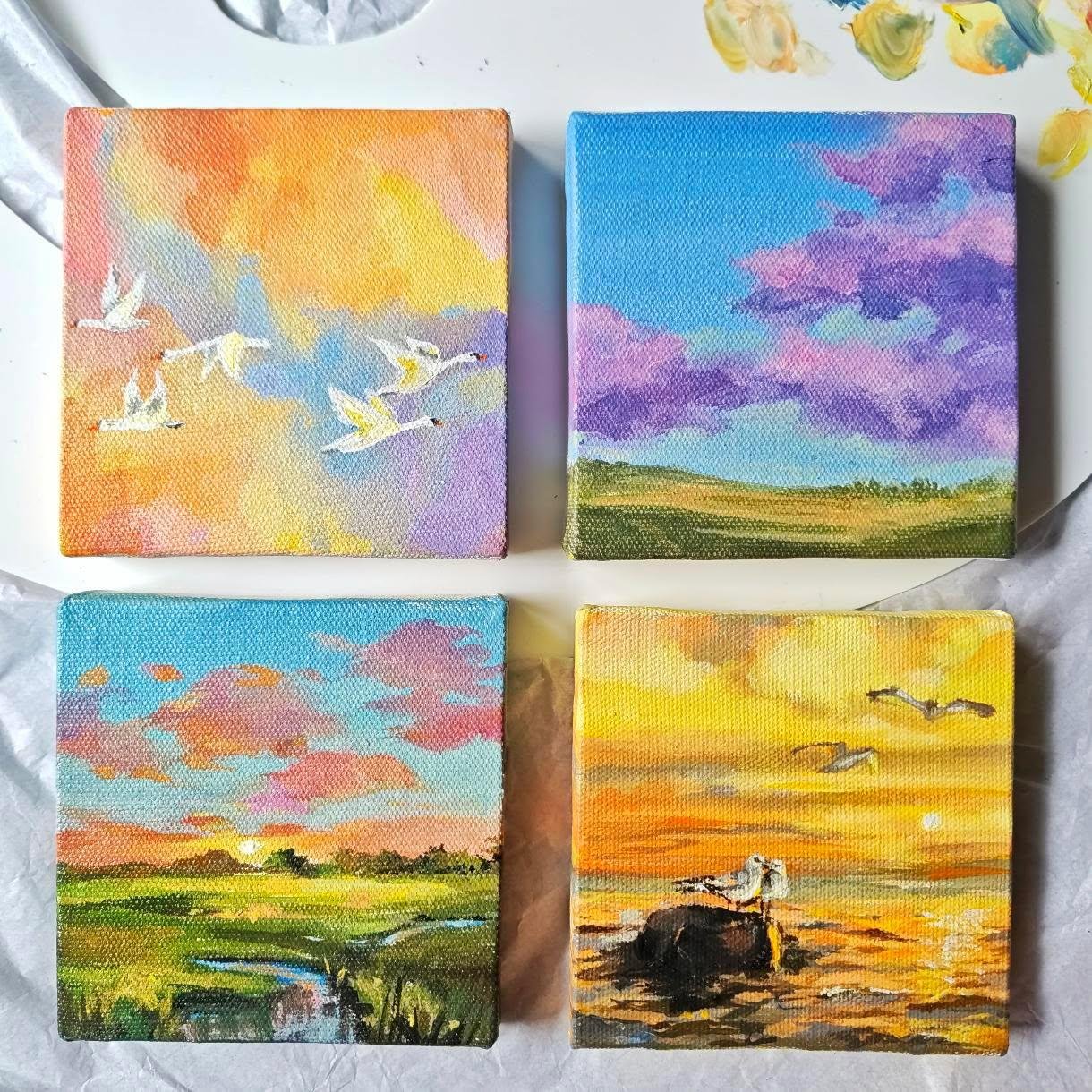 Coastal Skies — Acrylic on canvas