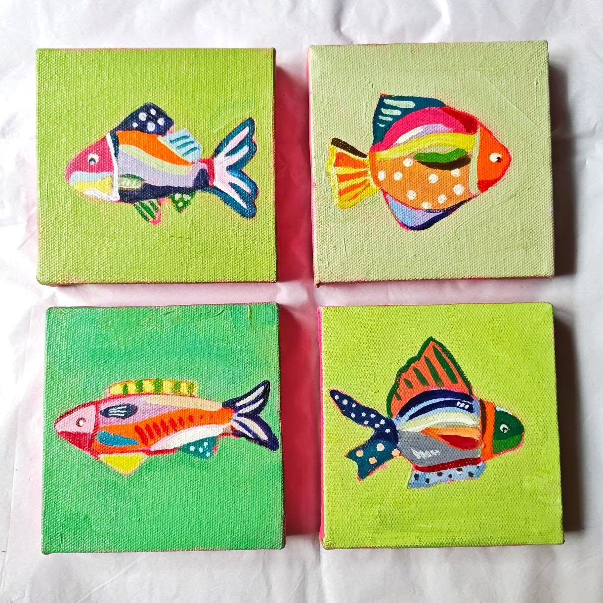 Fish Quartet — Acrylic on canvas