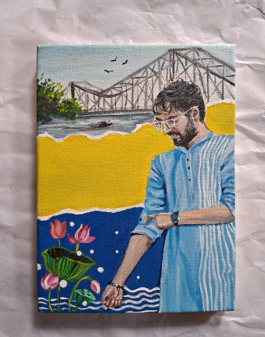 Kolkata Blue — Acrylic on canvas