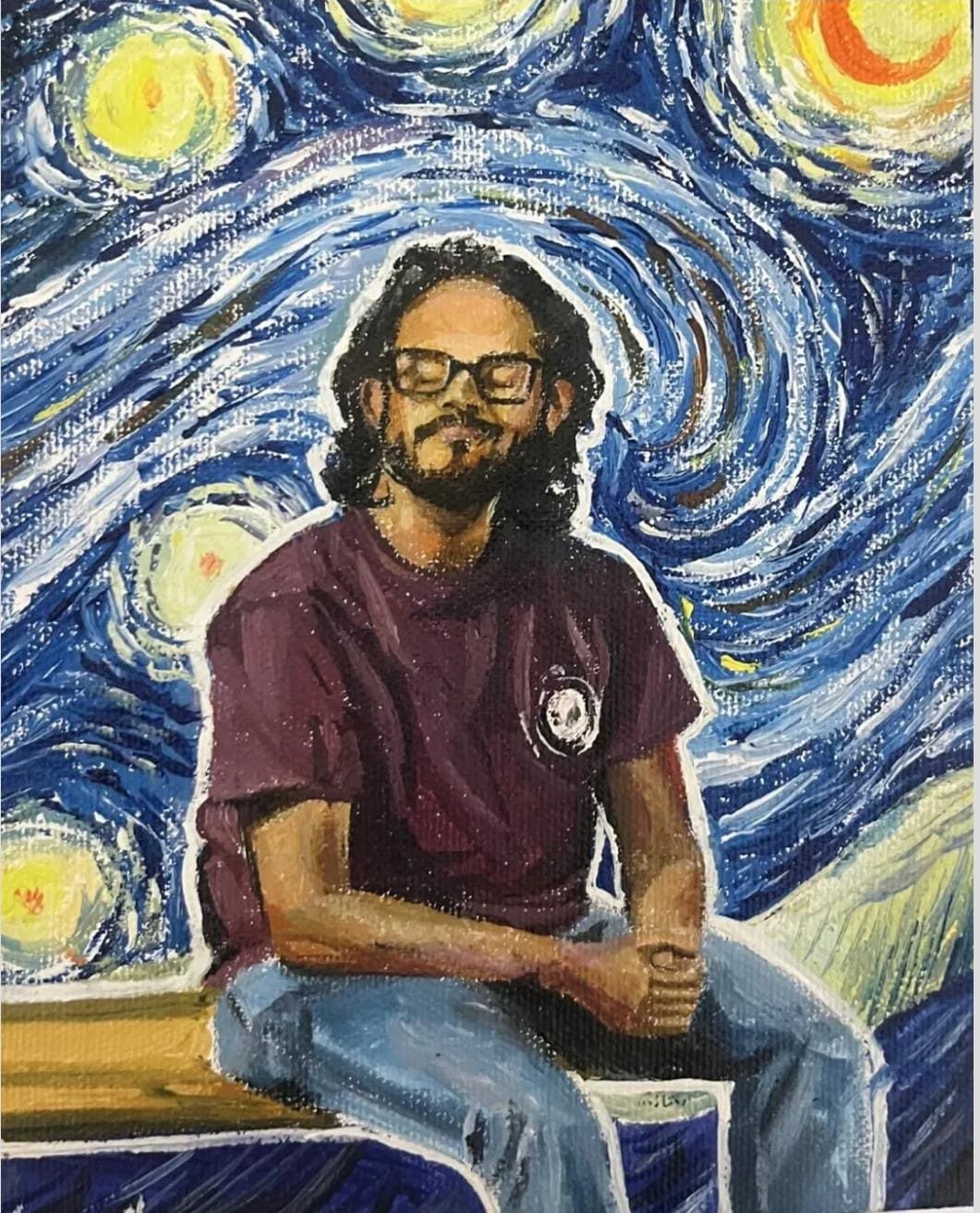 Starry Portrait — Acrylic on canvas