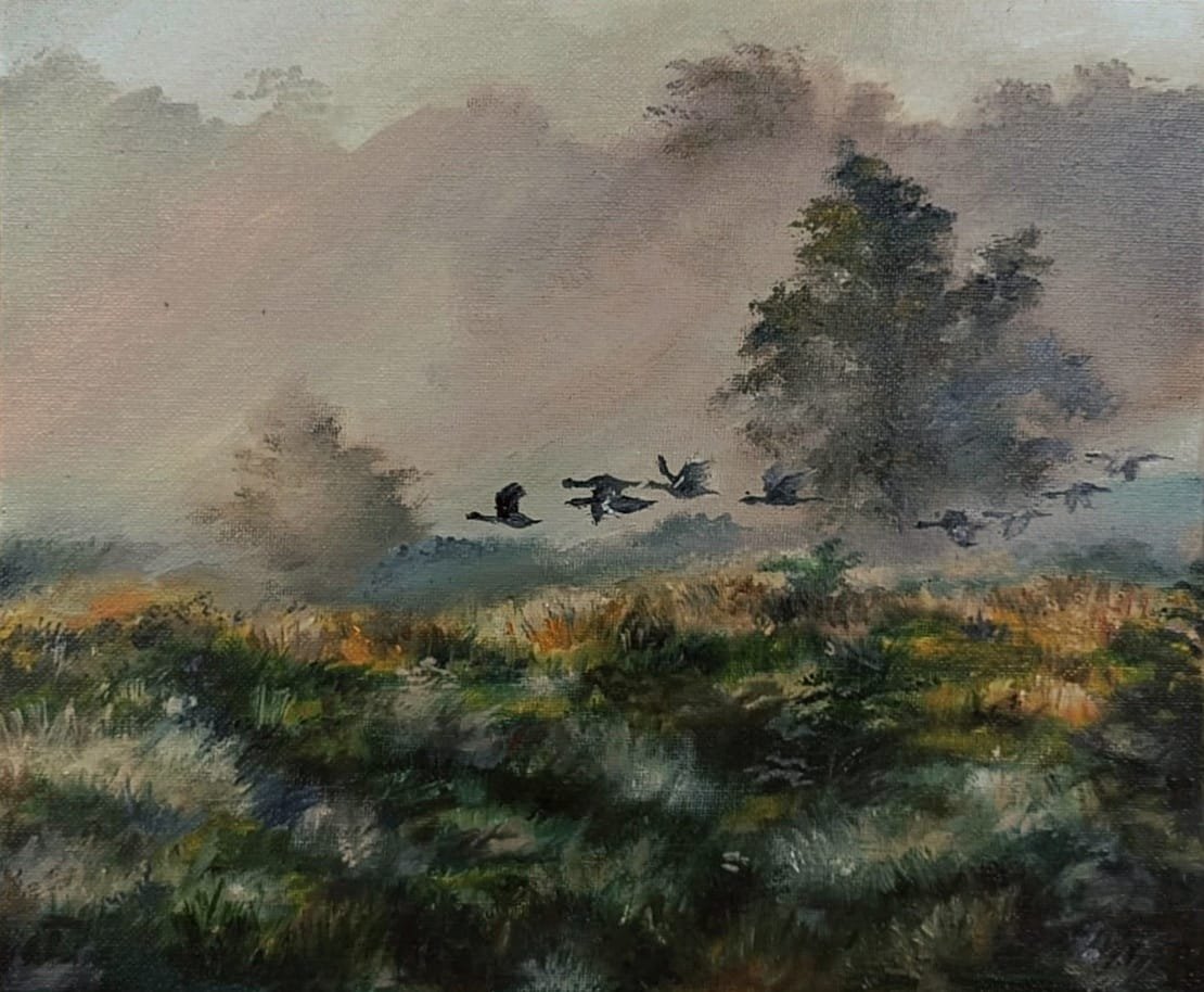 Migration — Oil on canvas board